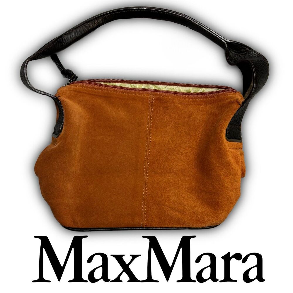 Max Mara suede leather bag hobo purse